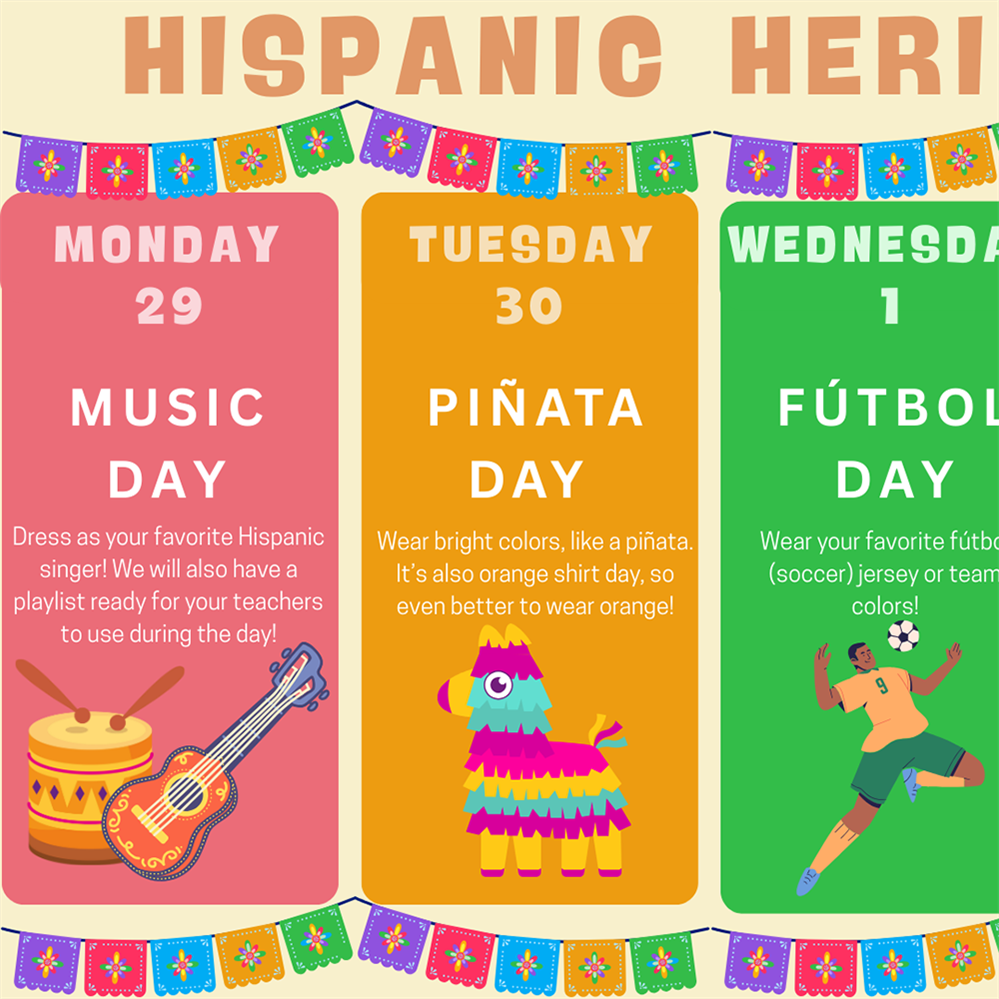  Hispanic Heritage Week calendar